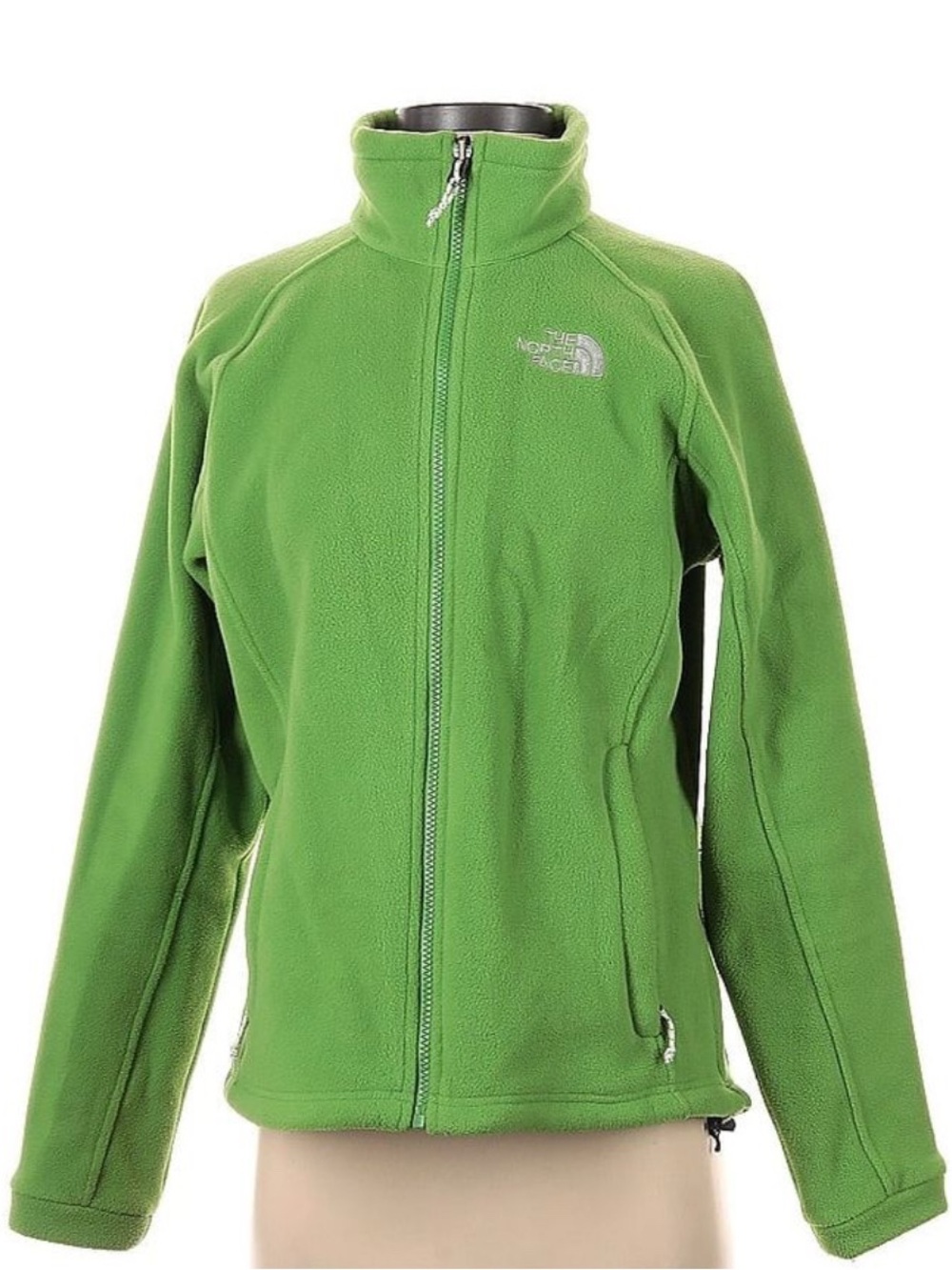 The North Face Womens Kelly Green Full Zip Fleece Windwall Jacket Coat Winter M